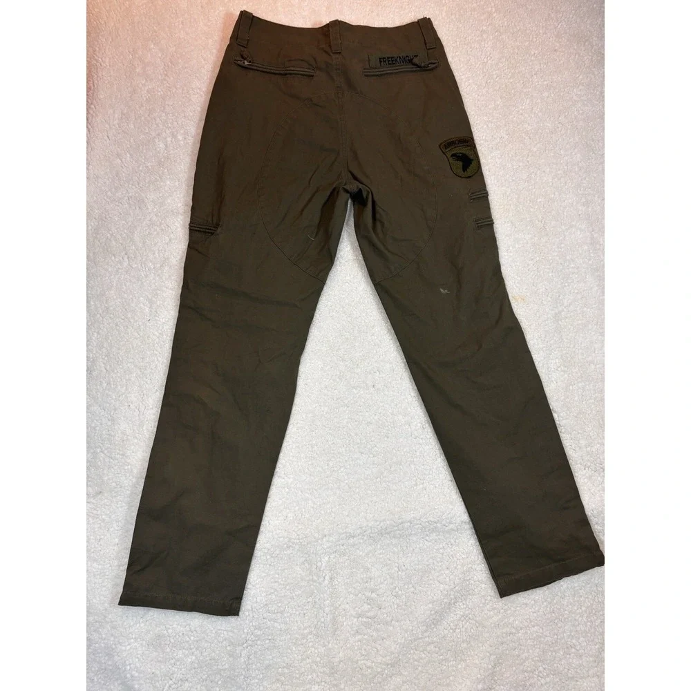 FREE KNIGHT Cargo Pants Mens Sz 32 Green Military Airborne Patch U.S Army Grunge